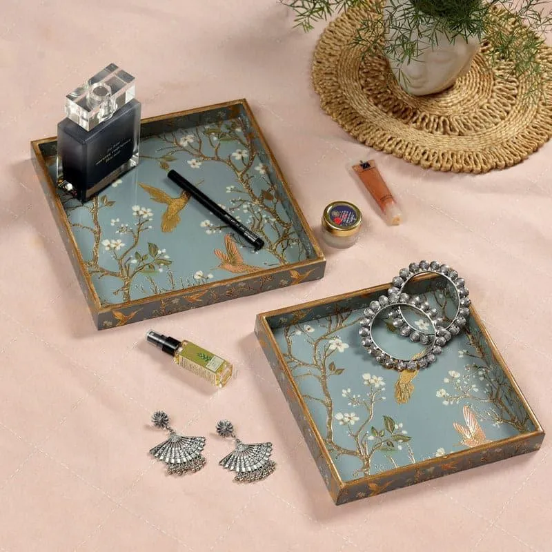 Elegant Wooden Bird Chatter Serving Trays - Set of Two media 3