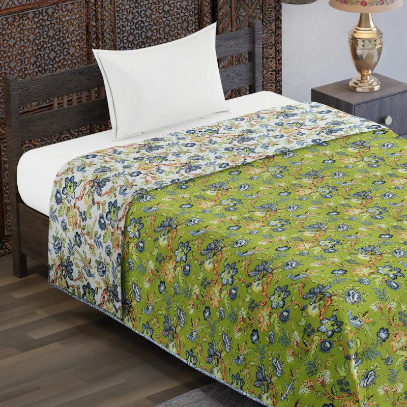 Tatva Ethnic Reversible Cotton Dohar (Green)  - 180 GSM media 4