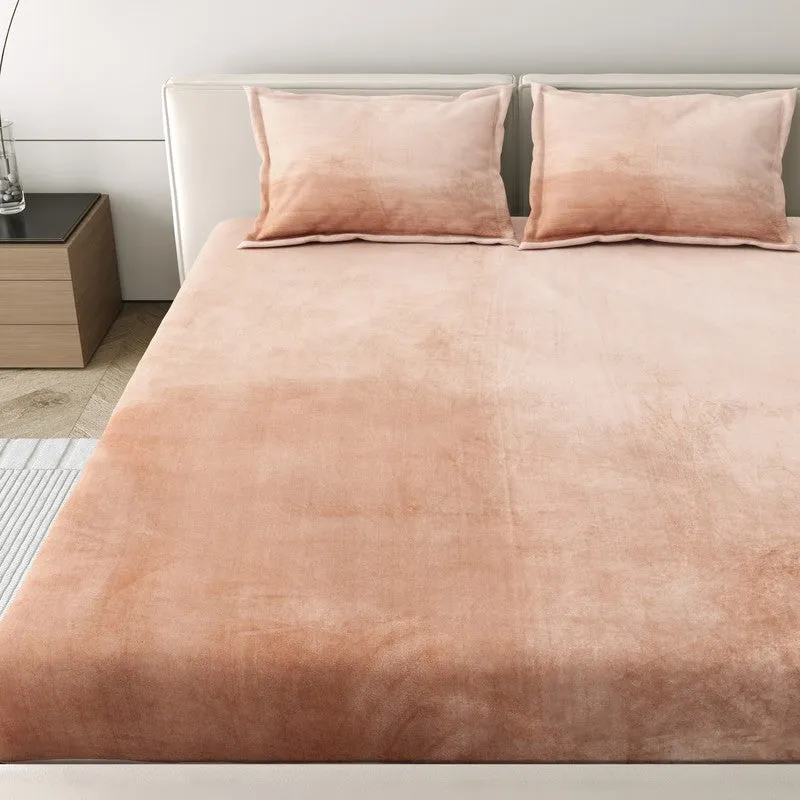 VelvetDream Woolen Bedsheet (Peach) - 150 GSM media 4