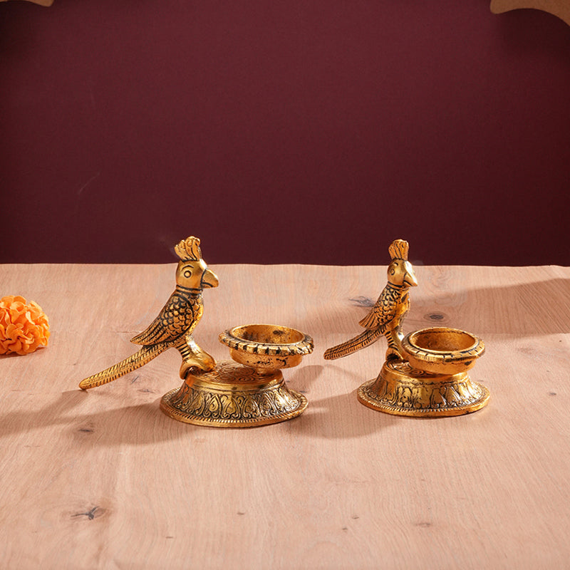 Thotha Ornate Tea Light Holder (Gold) - Set Of Two media 4