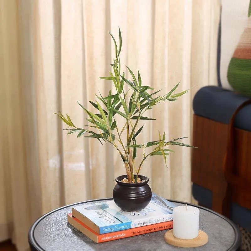 Faux Bamboo Bonsai In Ceramic Pot - 30 cms media 1