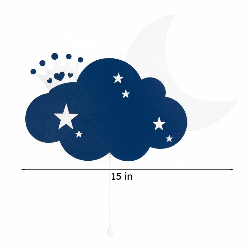 Sleepy Night Sky Cloud Battery Operated MDF Wall Lamp - Blue media 13