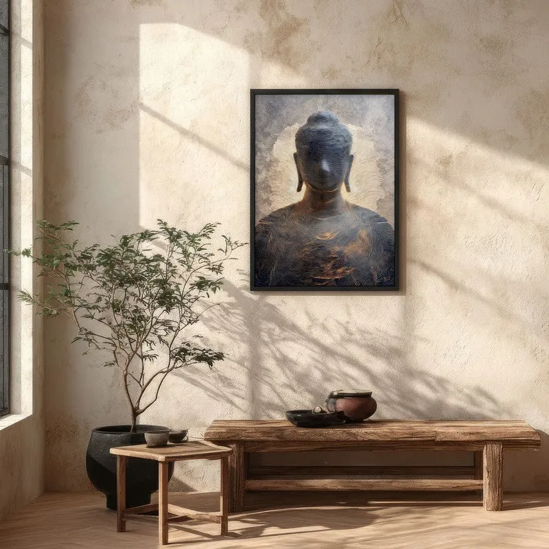 Meditative Buddha Archival Paper Wall Painting With Black Frame media 5