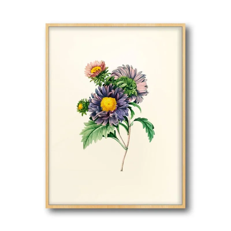 Purple Petals Archival Paper Wall Art - Natural Brown Frame media 5