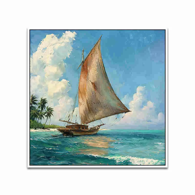 Tropical Sails Canvas Wall Art With Frame media 4