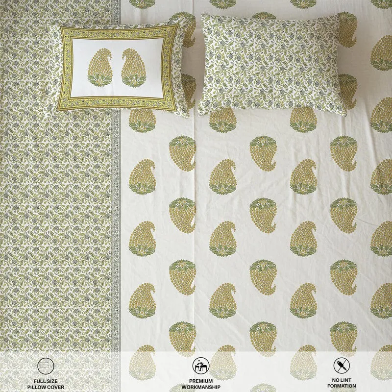 Urban Space Classic Minimal Fitted Cotton Bedsheet (Green) - 300 TC media 6