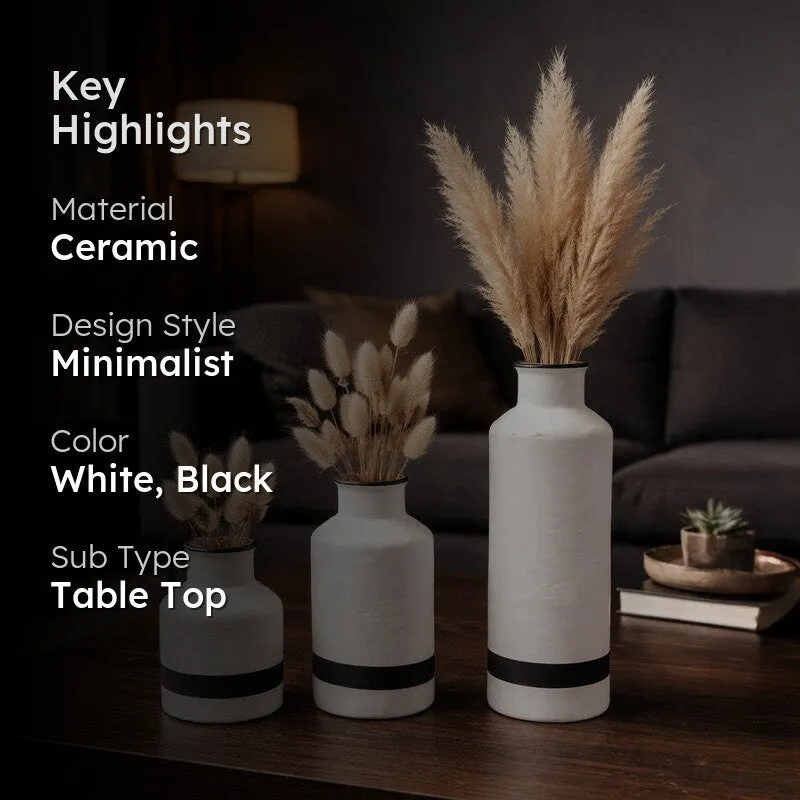 Earthtone Ceramic Vase - Set of Three media 2