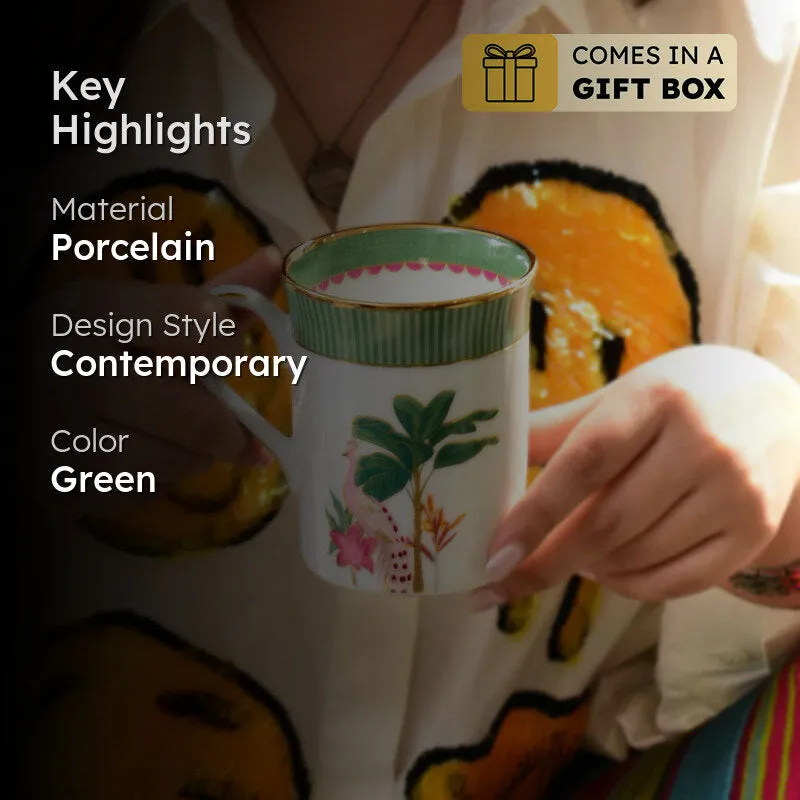 Gilded Mayura Classic 24k Gold Brushed Porcelain Coffee Mug (300 mL Each) - Set Of Four media 2