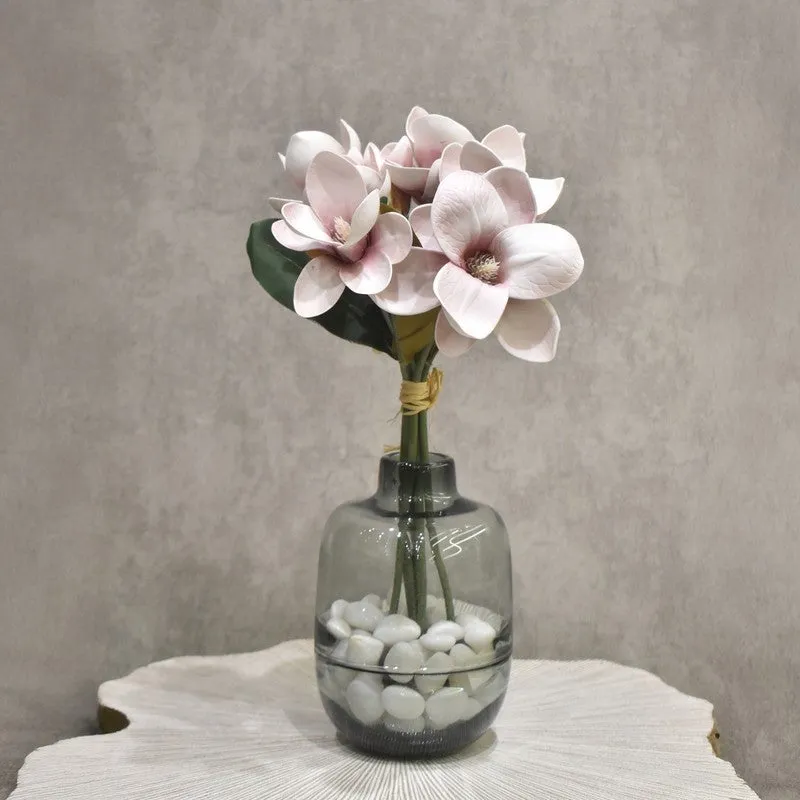 Classic Magnolia Artificial Flower Bunch - Brown media 1