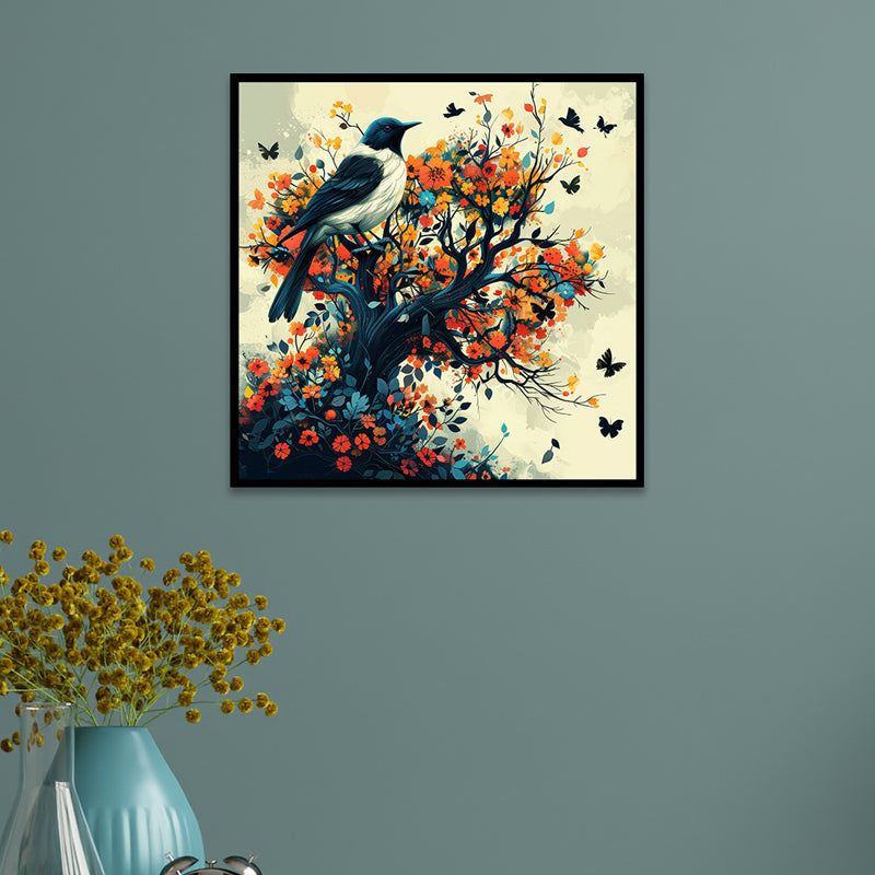 Birds Of Fall Canvas Wall Art With Frame