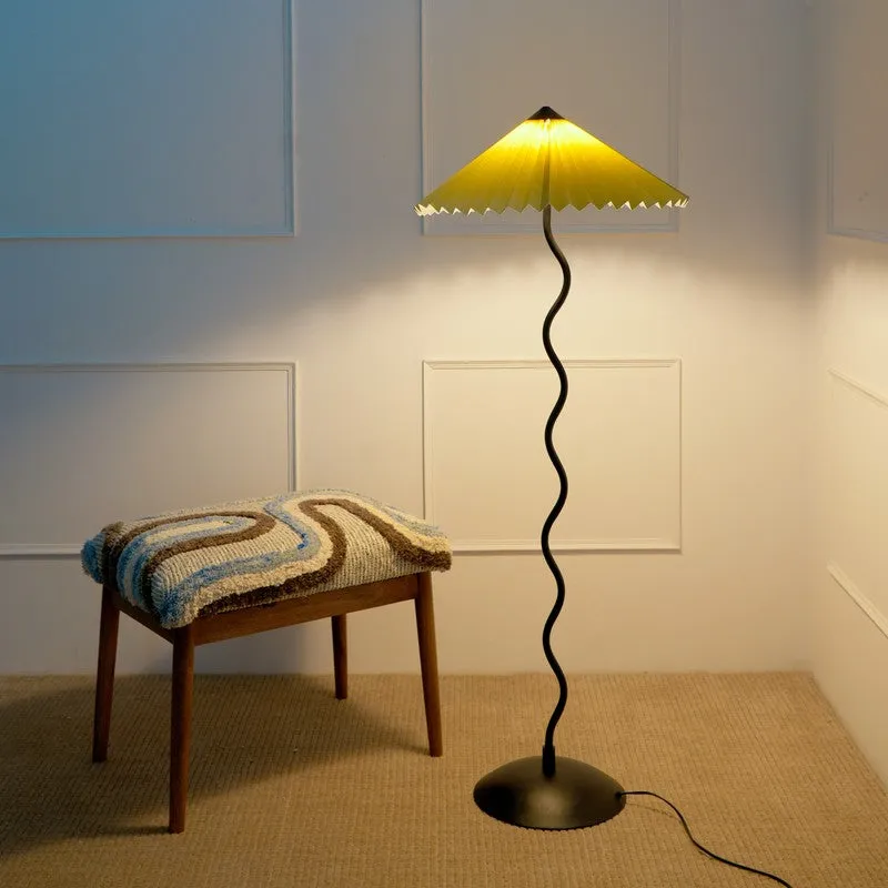 Fig Living Iron Wavy Floor Lamp (Light Green) media 1