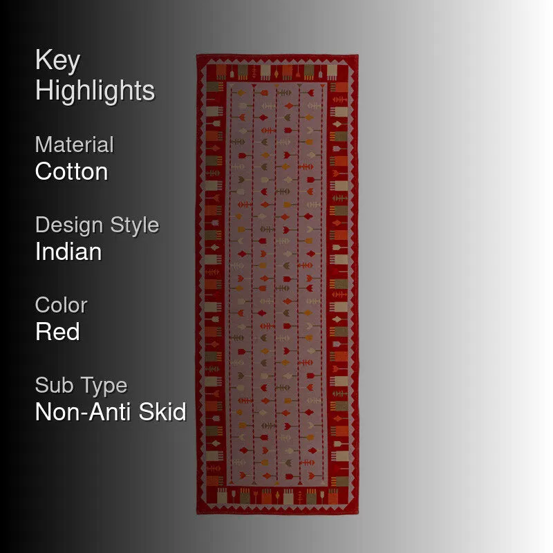 Zariel Cotton Runner Rug - Red media 2
