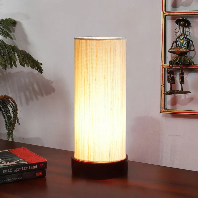 Miza Tower Wooden Table Lamp - White,Black media 1