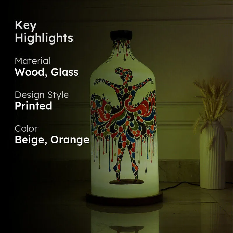 Ballerina Hand Painted Glass Floor Lamp media 2