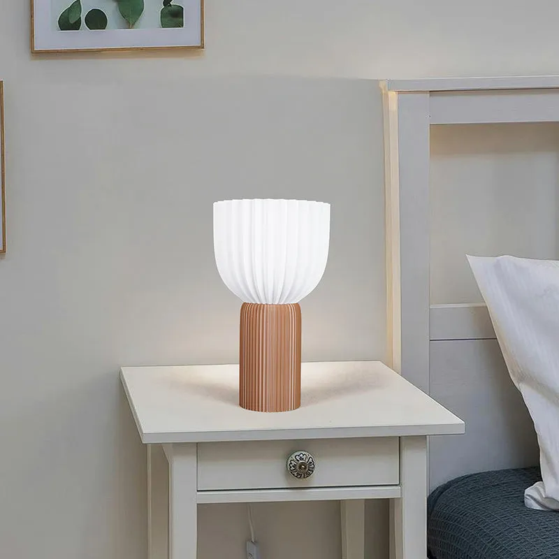 Eco Lite 3D Printed Table Lamp - White,Brown media 4