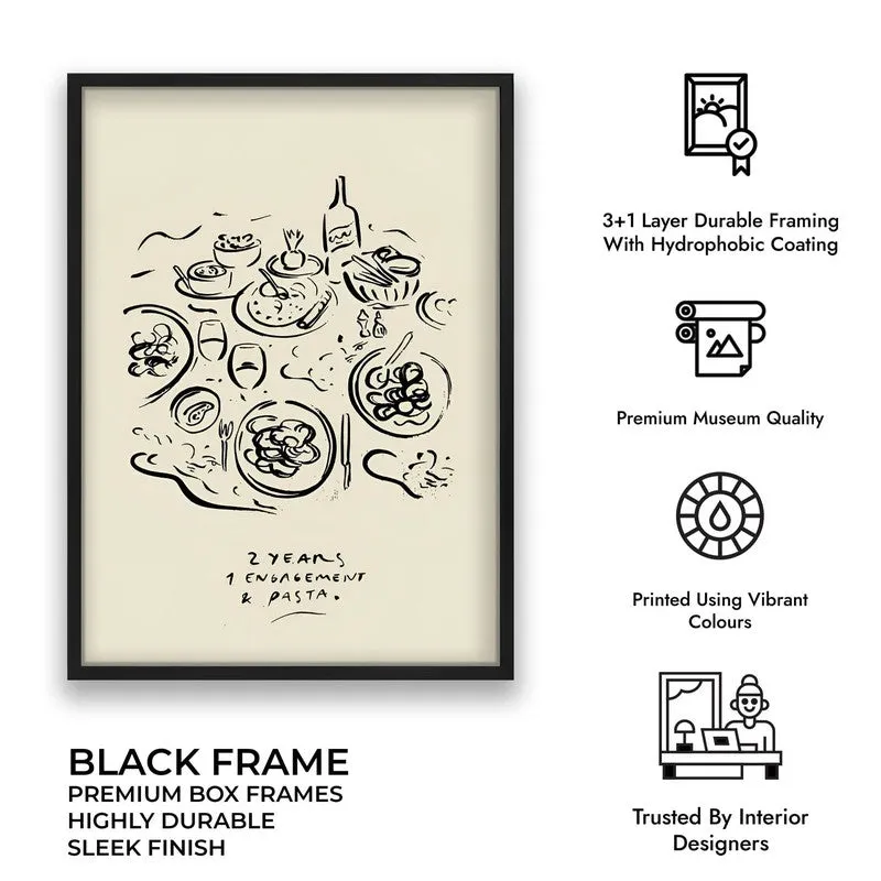 Abstract Dining Archival Canvas Wall Art - Black media 10