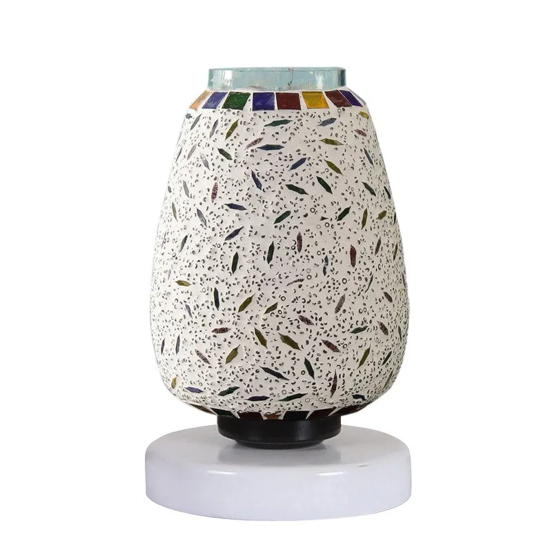 Glanex Glass Table Lamp With Wooden Base - Multicolor media 5