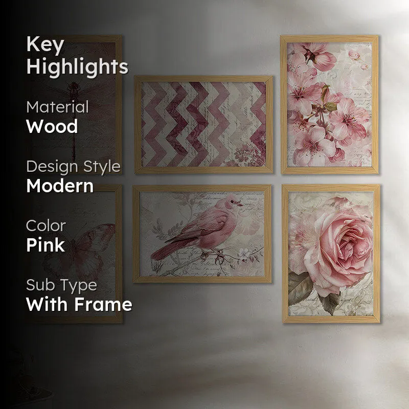 Whimsy Of Pinks Wall Art - Set Of Six media 2