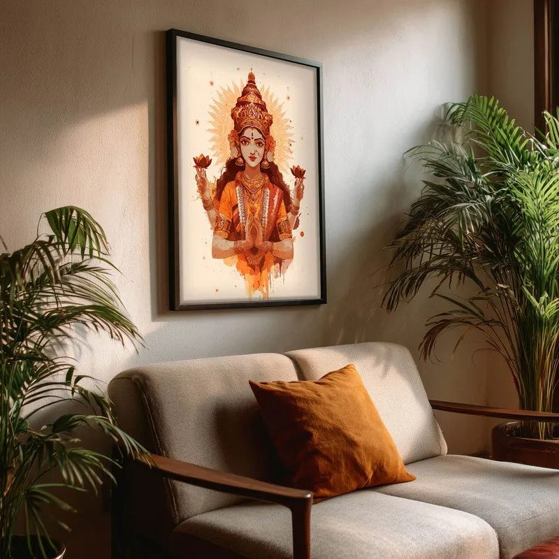 Divine Grace of Goddess Mahalaxmi Archival Paper Wall Art media 3