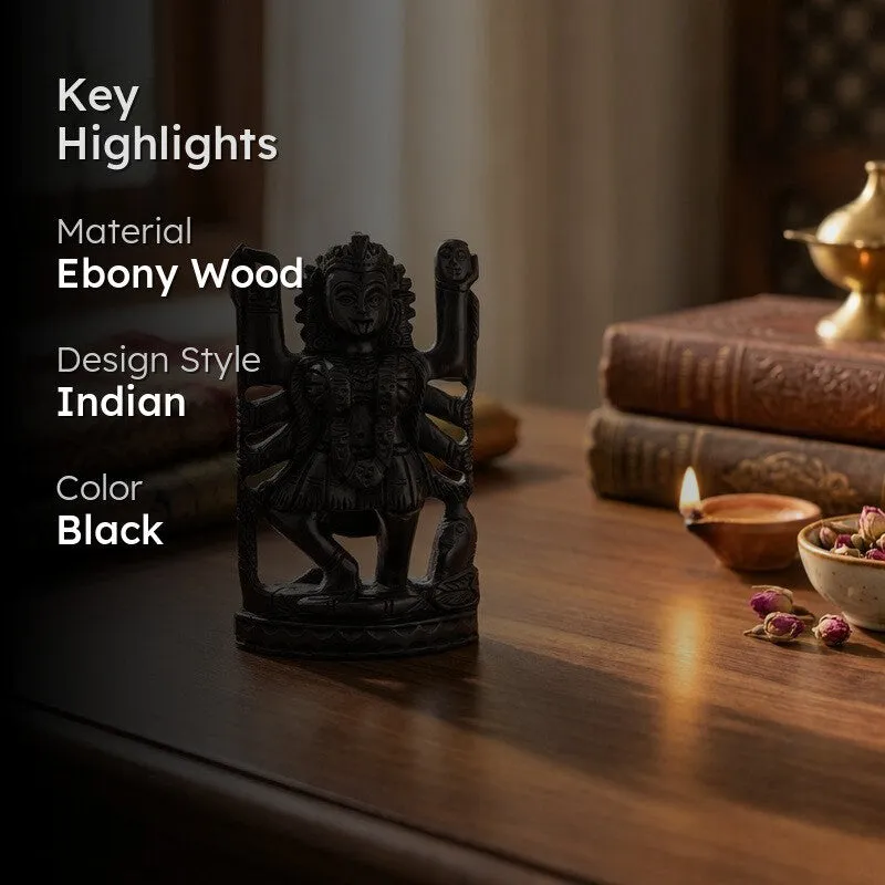 Goddess Kali Divine Ebony Wood Idol media 2
