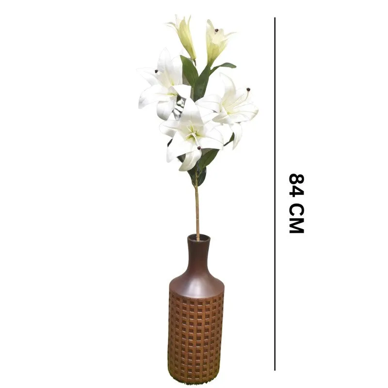 Graceful Artificial Lily Flower Stick - White media 5