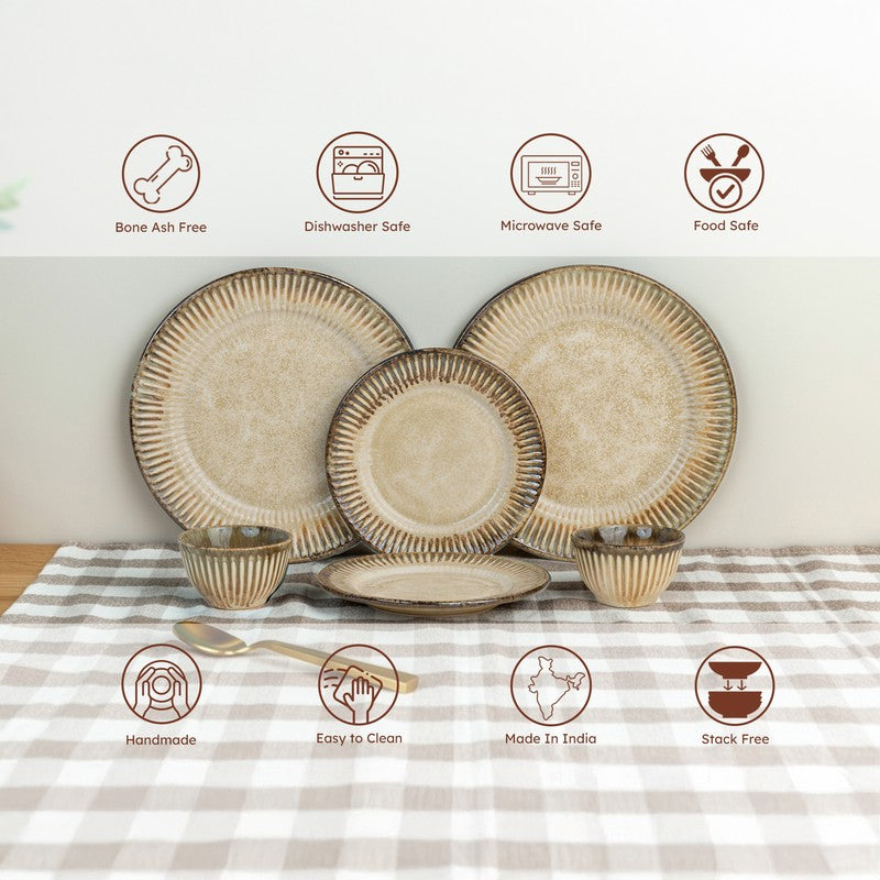 Mintora Beige Ceramic Dinner Set - 8 Piece Set media 6