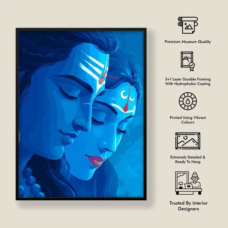 Lord Shiva & Parvati Devotional Archival Paper Wall Art media 8
