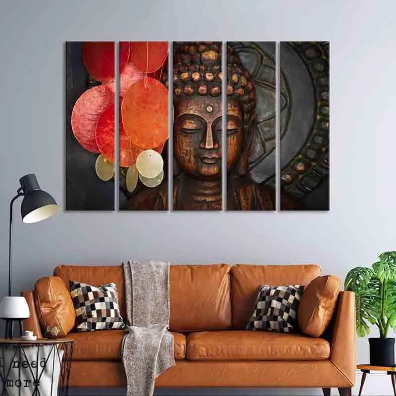 Calm Buddha Wall Art - Five Piece Set media 1