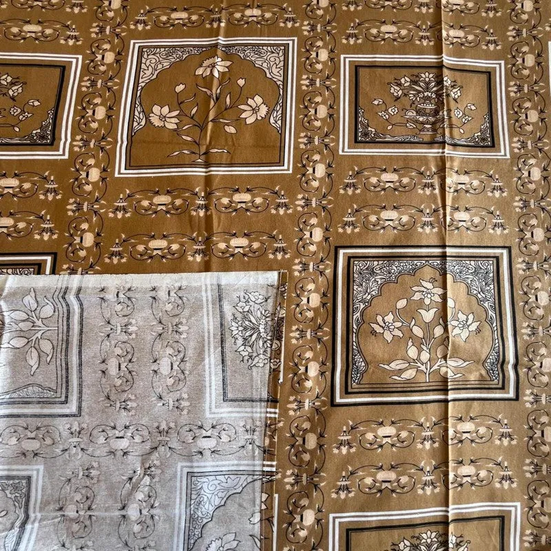 Kalaash Cotton Bedsheets (Beige) - 400 TC media 6