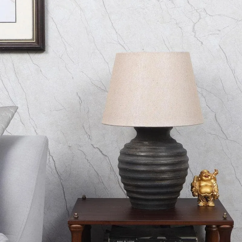 Mishuna Palmer Fabric Table Lamp - Beige,Black media 3