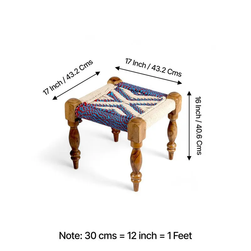 Flexo Sheesham Wooden Bench with Stools (Multicolor) - Three Piece Set media 12
