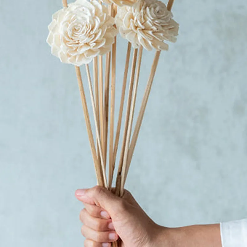 Muskan Sola Wood Rose Flower Stick (White) - Set Of Ten media 5