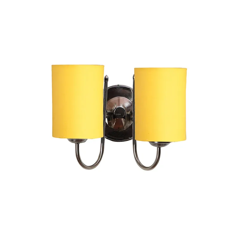 Veda Duo Cylindrical Fabric & Metal Wall Lamp - Yellow media 4