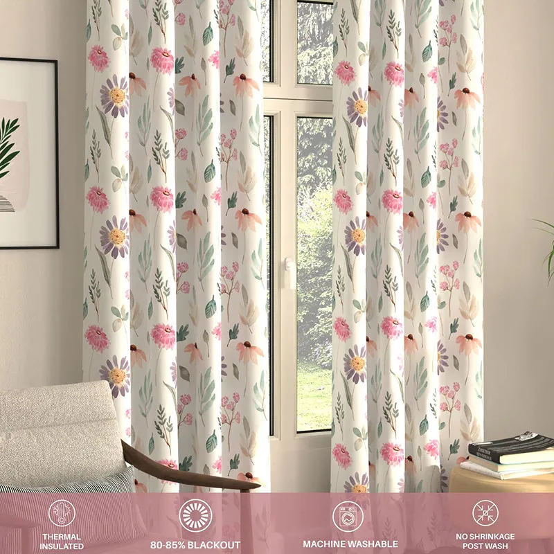 Urban Space Frost Flora Curtain (Pink) - Set Of Two media 4