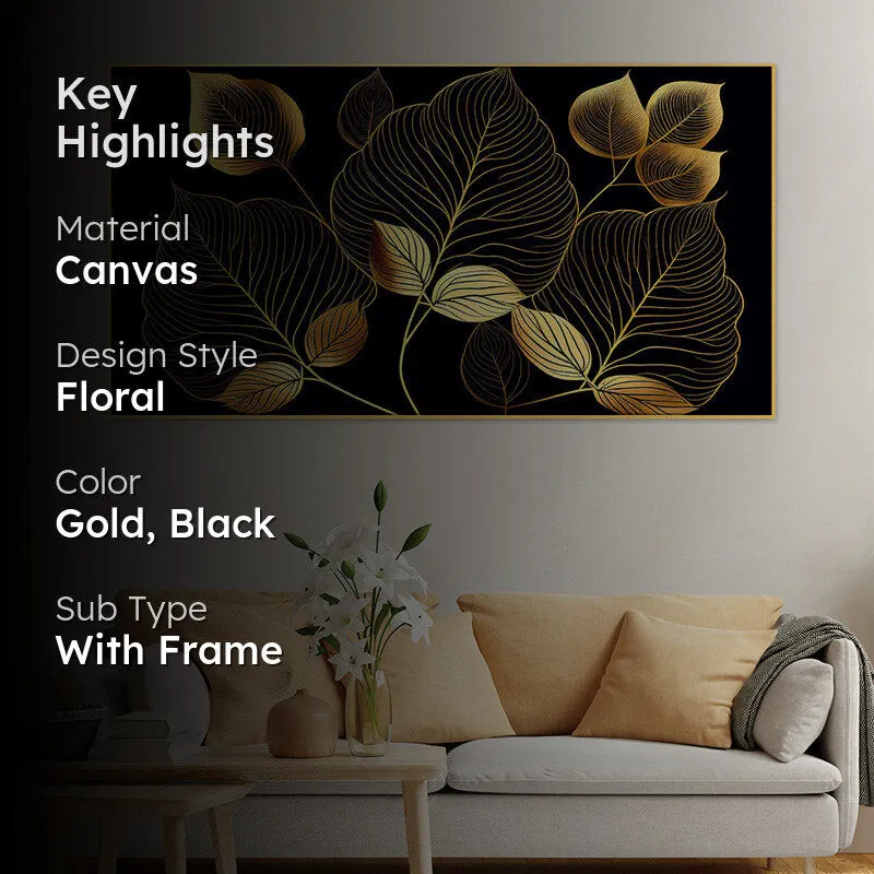 Aphroma Gold Foliage Wall Painting media 2
