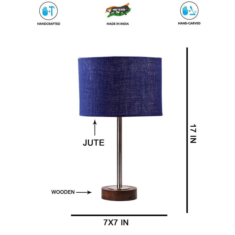Sienna I Rodin Wooden Table Lamp - Blue,Silver,Brown media 7