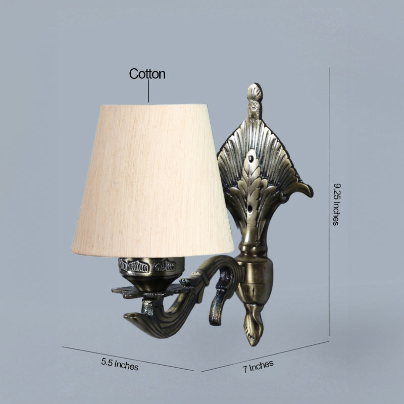 Magda Masique Conical Fabric & Metal Wall Lamp - Off White media 4
