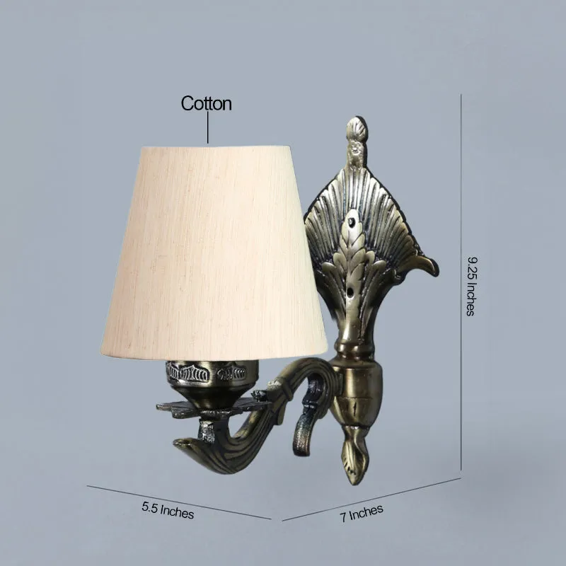 Magda Masique Conical Fabric & Metal Wall Lamp - Off White media 4