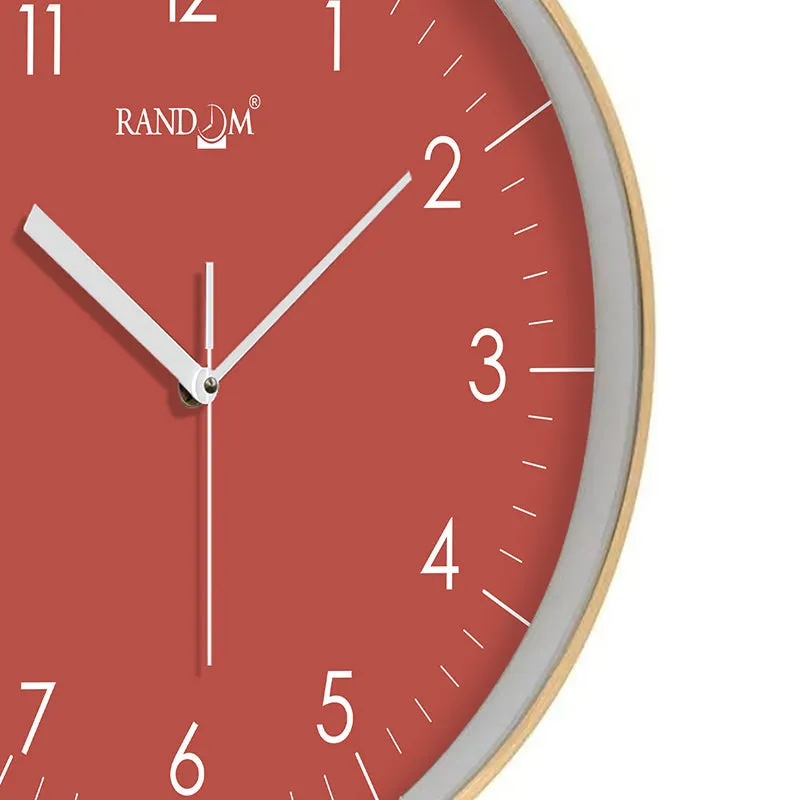 Benot Gold Analog Wall Clock - Muted Red media 6