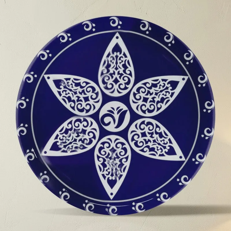 Sapphire Motif Metal Wall Plates - Set of Four - 7