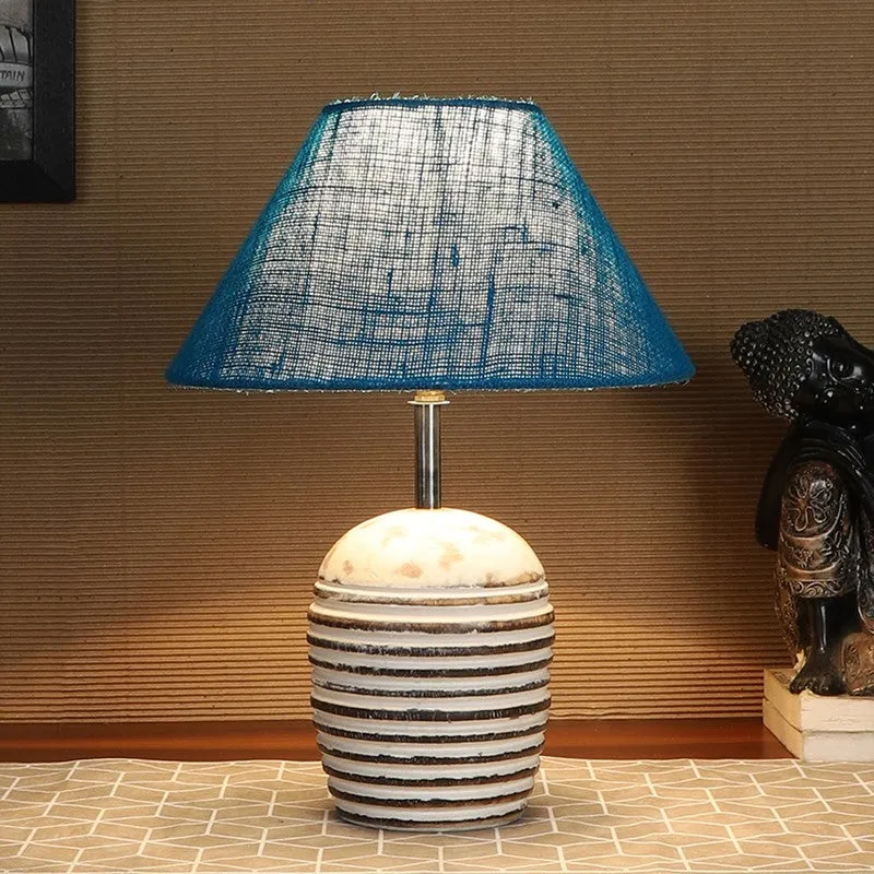 Lumexa Jute Table Lamp With Wooden Base - Blue media 3