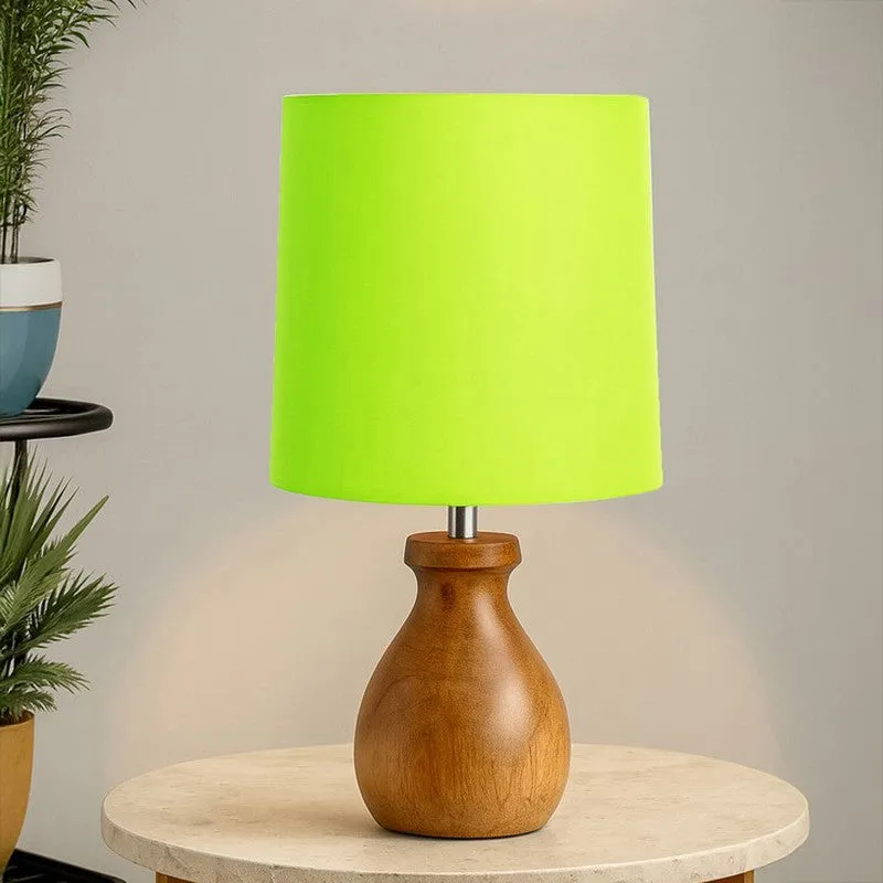 Eleera Wooden Table Lamp - Green,Brown media 2