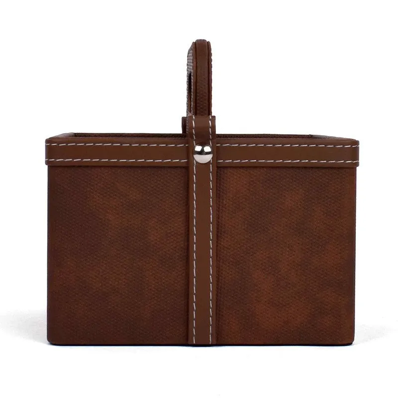 Ember Dote Leatherette Desk  Organiser -Brown media 4