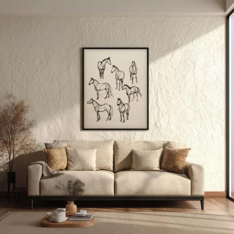 Contemporary Horse Wall Painting With Black Frame media 3