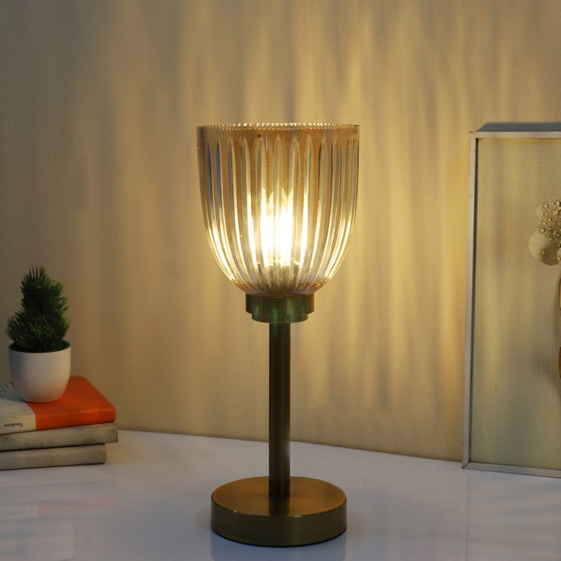 Mirelia Elegant Mild Steel Table Lamp - Gold,Transparent media 3