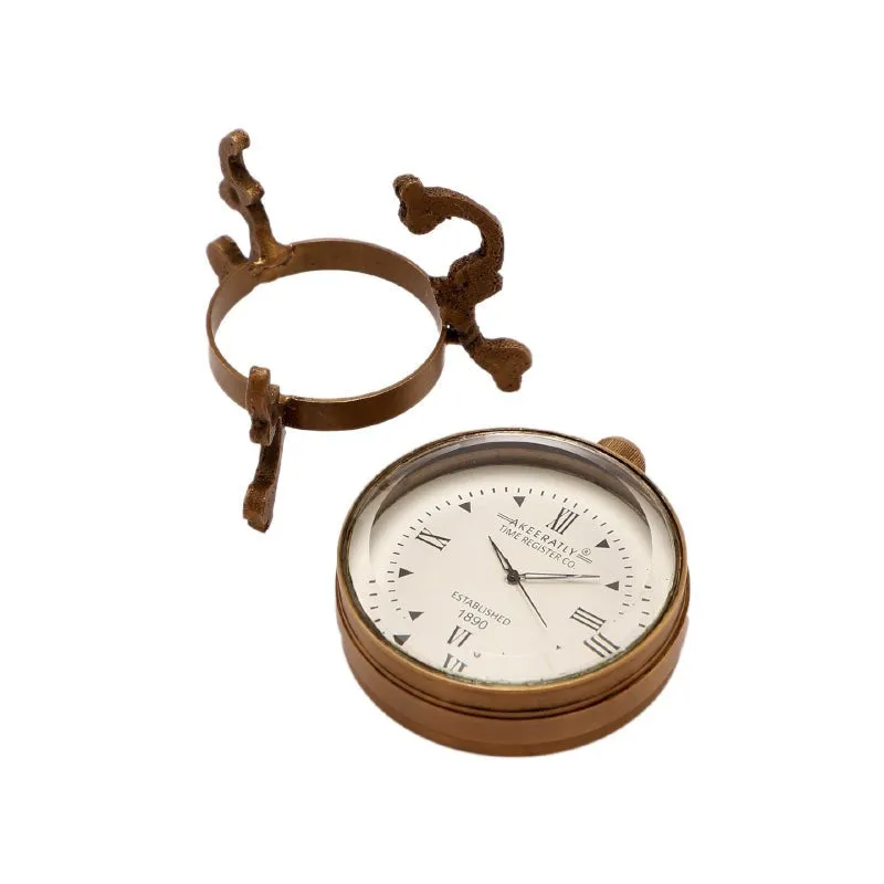 Houston Antique Brass Table Clock media 3