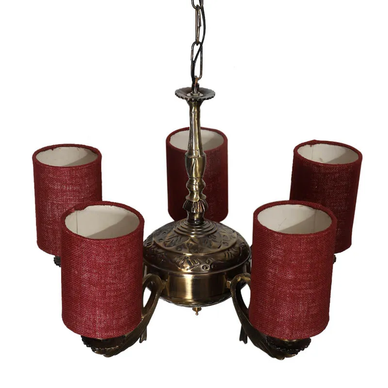 Huescape Cylindrical Golden Antique Ceiling Lamp media 3