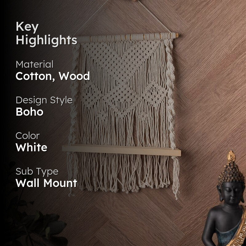 Lirio Macrame Wall Shelf media 2