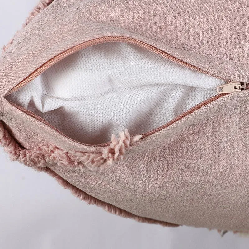 Anuket Tufted Cotton Cushion Cover (Dusty Pink) - Set Of Two media 5