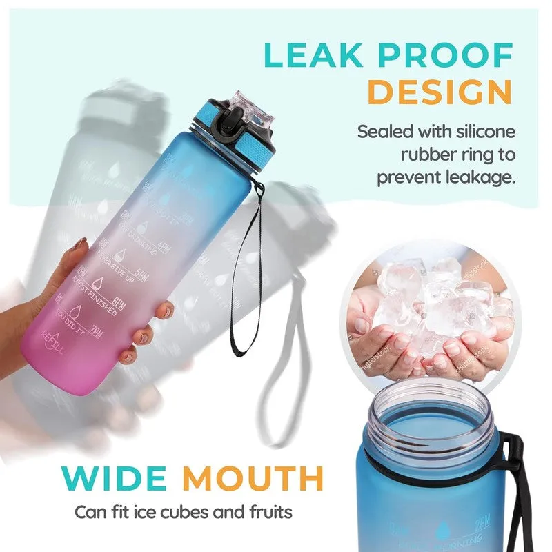 Solara Sportiq Plastic Water Bottle (1000 mL) - Blue,Purple media 4
